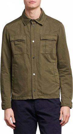 Herno Washed Shirt Jacket In Dark Military Green