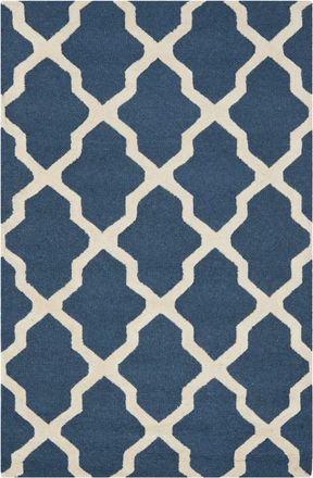 Safavieh Alfombra Lana Blu Scuro Blu/Neutrale 122 X 183 cm