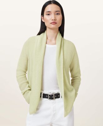 AllSaints Polyamide/Merino Wool Laina Knitted Cardigan, Size: XS
