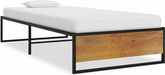 vidaXL Estructura De Cama Sin Colch&oacute;n Metal Negro 100x200 Cm Vidaxl