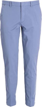 BOSS Kaito logo-patch cotton-blend trousers - men - Spandex/Elastane/Cotton - 56 - Blue
