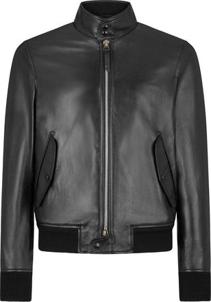 Tom Ford BUTTERY LEATHER HARRINGTON Size: 52, colour: BLACK