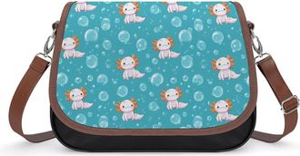Generic Cute Axolotl Crossbody Bags for Women Shoulder Messenger Bag Purse Handbags