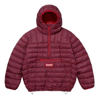SUPREME FW26 Micro Down Half Zip Hooded Pullover Red Checkerboard FW26J11-RHK