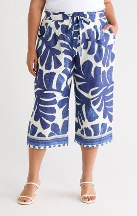 Daniel Rainn Print Wide Leg Pants in Navy at Nordstrom Rack, Size 1X