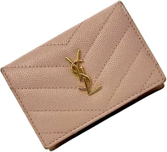Saint Laurent Pink Leather Wallet (Tri-Fold) (Pre-Owned)
