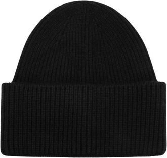 Destin Geribbelde gebreide beanie - Heren - Hoeden - Zwart - ONE Size - Wol - Accessoires