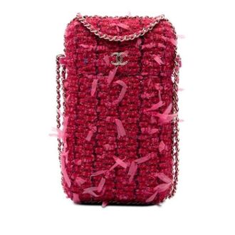 Chanel Pre-owned Phone Holder - Dames - Pre-owned - Roze - Maat: ONE Size Leer