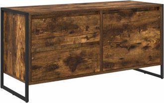 vidaXL Gabinete De Tv Con Caj&oacute;n Roble Humo 100 X 36 X 49.5 Cm Vidaxl