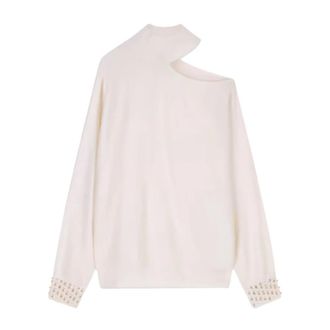 Marciano Romina One-Shoulder Turtleneck Sweater - Dames - Truien - Wit - Maat: S Wol