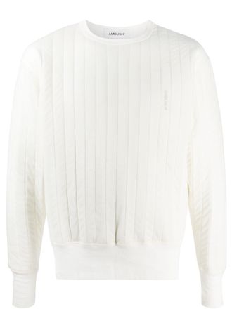 AMBUSH drop shoulder padded sweatshirt - unisex - Cotton/Polyester/Polyurethane/Polyester/Viscose - 2 - White
