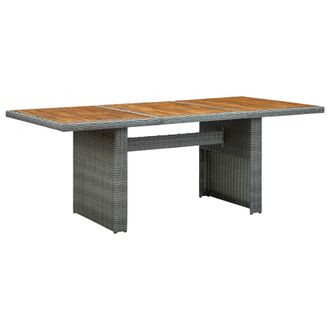 vidaXL Vidaxl - Mesa De Jard&iacute;n Rat&aacute;n Sint&eacute;tico Madera Maciza Acacia Gris Claro