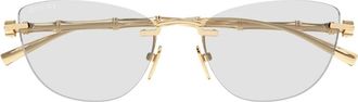 Gucci Glasses, female, Yellow, Size: 55 MM Cat-eye Sunglasses
