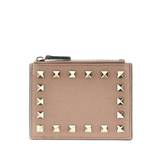 Valentino Garavani Rockstud grained leather coin purse Woman One Size
