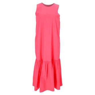 Frankie Shop Loulou Flounce Hem Dress in Pink Cotton