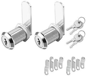 OEM Set Di 2 Serrature Di Sicurezza Senza Chiave Per Armadietti, Cilindro Da 25 Mm Con Chiave Corrispondente, Serrature Di Sicurezza In Metallo Per Armadi