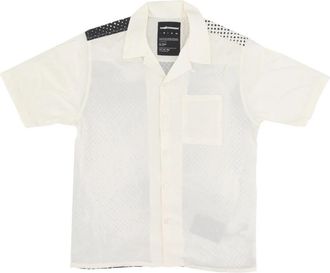 The Hundreds Face Woven Short Sleeve Shirt - Heren - Korte mouwen Overhemden - Wit - XL - Rayon - Overhemden