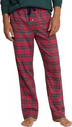Southern Tide Tartan Lounge Pants In Crab Red