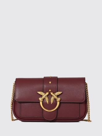 Pinko Love Bag One Mini Leather Crossbody Bag with Love Birds Logo