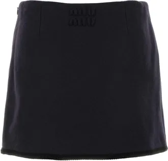 Miu Miu Womens Skirt Blue Virgin Wool