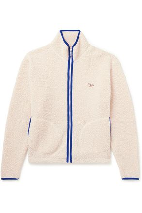 Drake's Logo-Embroidered Wool-Blend Fleece Jacket