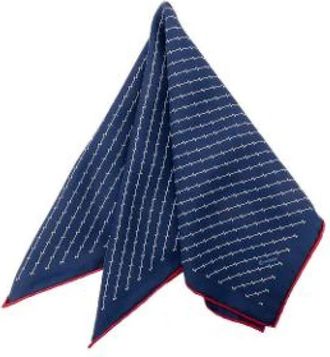 Herm&egrave;s Pre-owned Silk Handkerchief - Dames - Vintage Accessoires - Blauw - ONE Size - Vintage