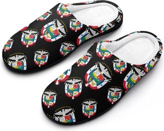 Generic Coat of Arms of Panama Cotton Slippers for Women Indoor Outdoor Slipper Slip-On Memory Foam Home Shoes
