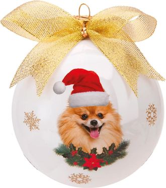 KASANOVA Pallina Natale Volpino cane 10 cm