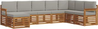 vidaXL Conjunto De Sof&aacute;s De Exterior 8 Uds. Gris Natural Y Claro Vidaxl
