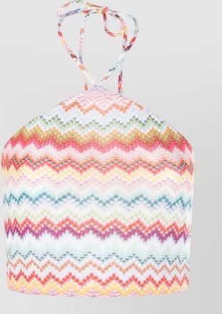 Missoni halterneck top tie straps zigzag pattern