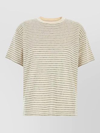 Anine Bing cade cotton blend striped crew neck t-shirt