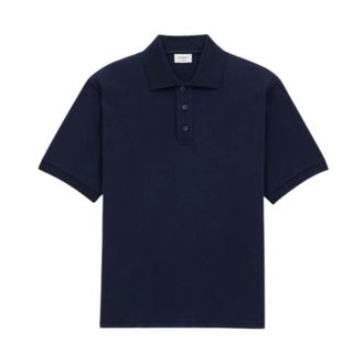 Saint Laurent Tops, Heren, Blauw, 2Xl, Katoen, Cassandre Polo Shirt