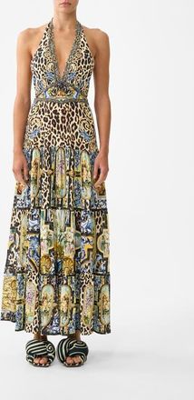 Camilla Halter Jersey Dress With Tiered Skirt in Sevillian Style at Nordstrom, Size Xx-Large Au
