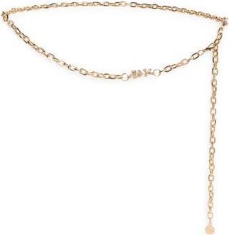 Kate Spade New York Rhinestone Flower Chain Belt in Polished Gold at Nordstrom Rack, Size Large/x-Large