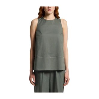 PESERICO Peserico, Sleeveless Tops, female, Green, Size: XS Blusa con perline