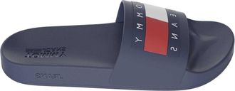 Tommy Jeans Sliders met voorgevormd voetbed met vlaglogo voor heren (Marine)