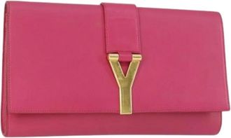 Saint Laurent Pre-owned Clutches, female, Pink, Size: ONE SIZE Pre-owned Leather Clutch