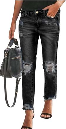 Generic Stretch Jeans for Women High Waist Womens Elasticated High Waist Jeans Trousers Tummy Control Stretch Ladies Denim Jeggings All Waist Leg Sizes UK