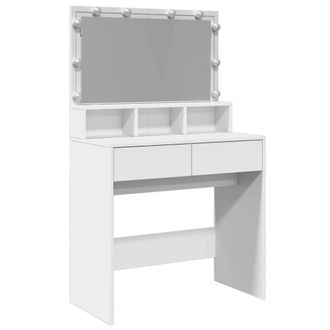Berkfield Home Dressing Table with LED White 80x41x134.5 cm