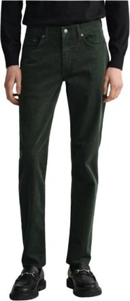 GANT Slim Velvet Hayes Broek - Heren - Slim Fit Jeans - Groen - W31 - Katoen - Jeans