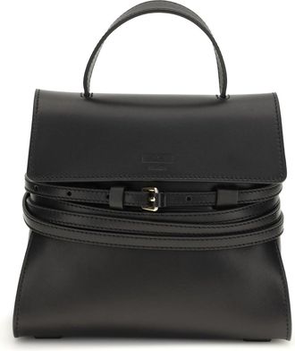 Moschino Womens Handbag Tie Me Black Calf Leather Handbags Hand Bags