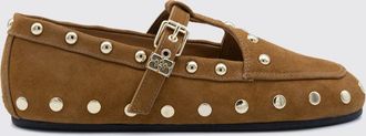 Ganni Mocassini Mary Jane in pelle scamosciata con borchie e logo Butterfly