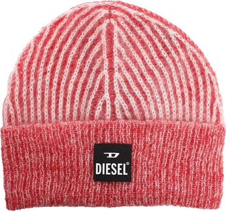 Diesel Mannen K-Edro Logo Mohair Beanie (Rood)