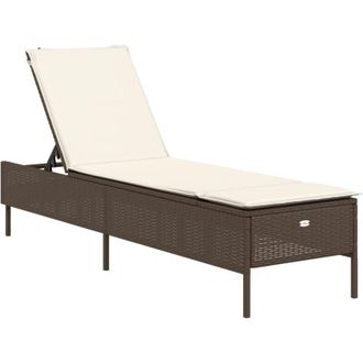 vidaXL Tumbona Con Coj&iacute;n Rat&aacute;n Sint&eacute;tico Marr&oacute;n Vidaxl