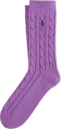 Polo Ralph Lauren Seasonless Cable Crew Socks in Purple at Nordstrom, Size 9