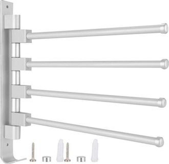 OEM Toallero, Organizador De Almacenamiento De Aluminio Con M&uacute;ltiples Barras Para Ba&ntilde;o De Recepci&oacute;n De Hotel (4 Barras Con Gancho)