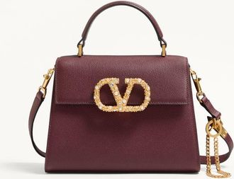 Valentino Garavani Valentino Garavani Vsling Small Handbag In Grainy Calfskin With Jewel Logo Wo