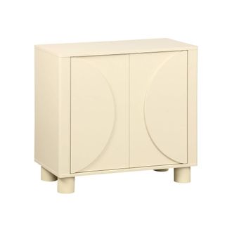 Sweeek Aparador efecto madera de mango con 2 puertas, 80cm, beige
