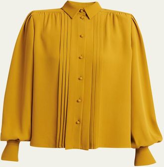 Valentino Garavani Pleated Silk Shirt