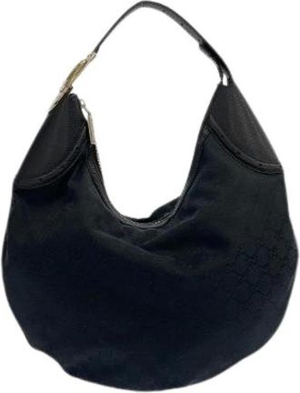 Gucci Pre-owned Shoulder Bags, female, Black, Size: ONE SIZE Pre-owned GG Canvas Shoulder Bag